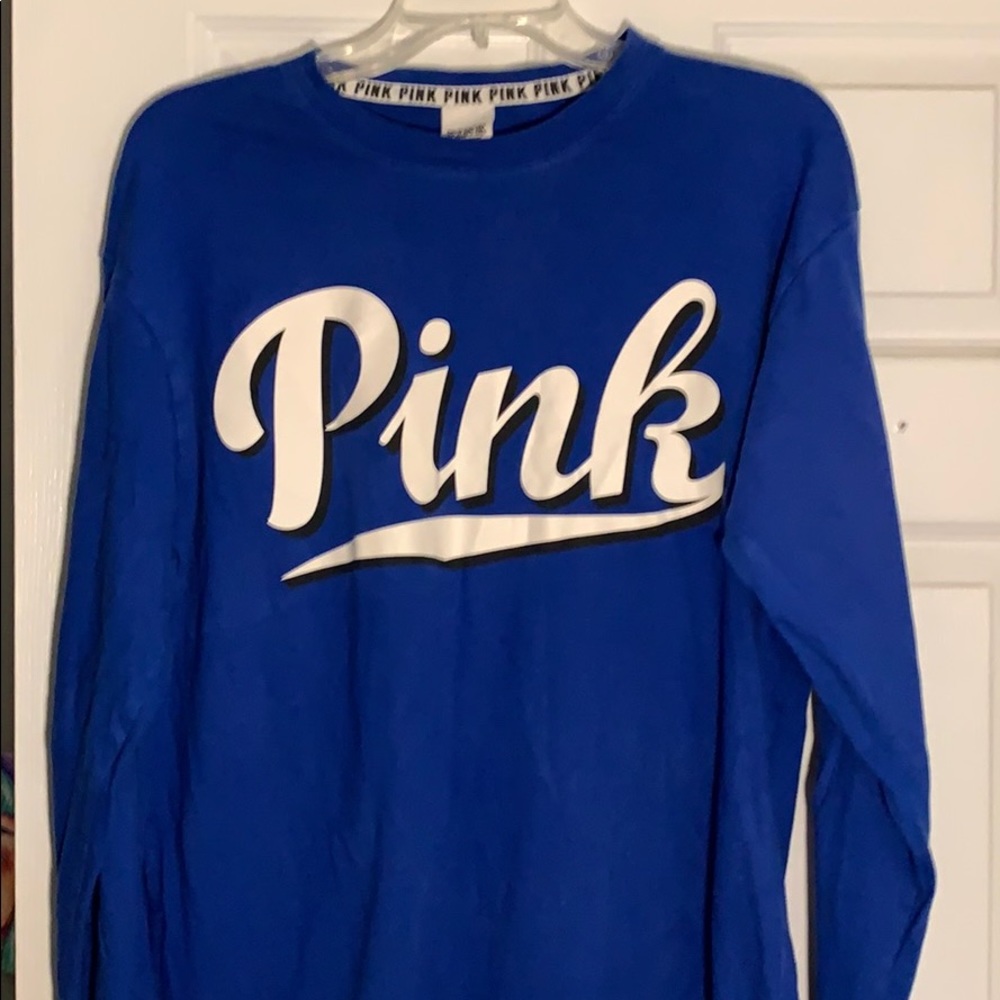 Oringal PINK Long Sleeve Blue Shirt